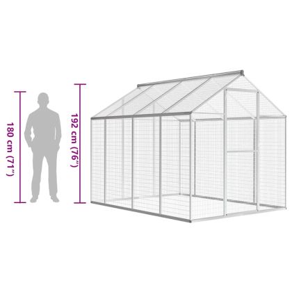 Външен птичарник/кокошарник, алуминий, 178x242x192 cм