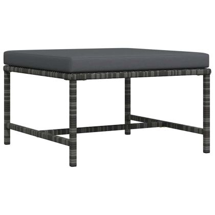 Модулна табуретка с възглавница, сива, полиратан