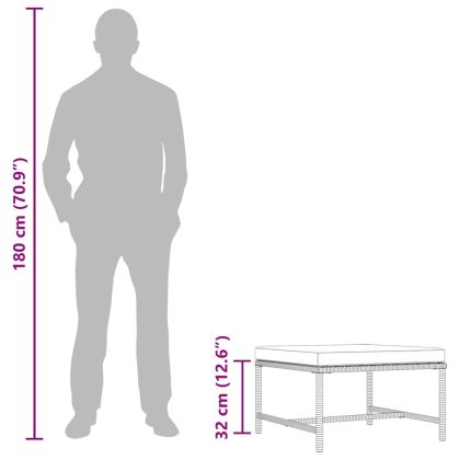 Модулна табуретка с възглавница, сива, полиратан