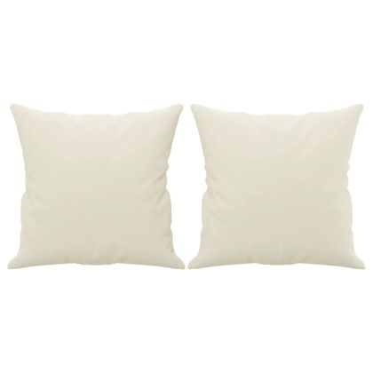 2-местен диван с декоративни възглавници кремав 140 см кадифе