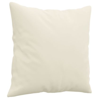 2-местен диван с декоративни възглавници кремав 140 см кадифе