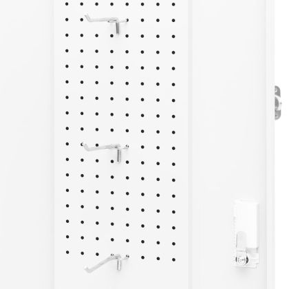 Шкаф за екипировка за езда, бял, 53x53x105 см, стомана