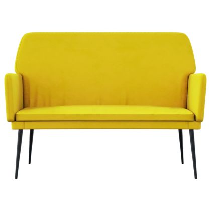 Пейка, жълта, 108x79x79 см, кадифе