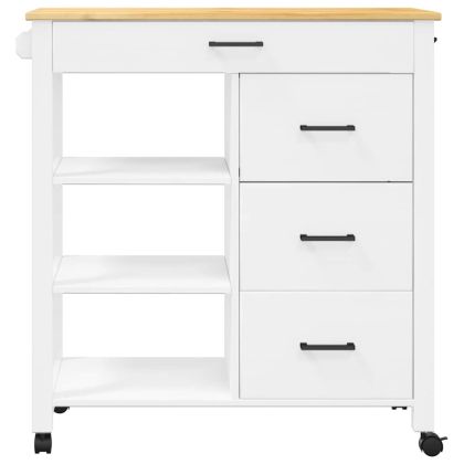 Кухненска количка "MONZA" 84x40x88,5 см борово дърво масив