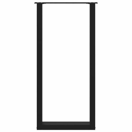 Крака за бар маса, U-образни, 2 бр., черни, 50 x (100-101) см, стомана