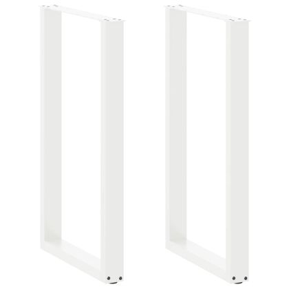 Крака за бар маса, U-образни, 2 бр., бели, 60 x (100-101) см, стомана