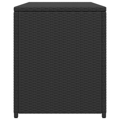 Градински сандък за съхранение, черен, 120x50x60 см, полиратан