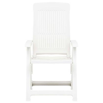 Градински регулируеми столове, 2 бр, пластмаса, бели