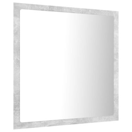 LED огледало за баня, бетонно сиво, 40x8,5x37 см, акрил