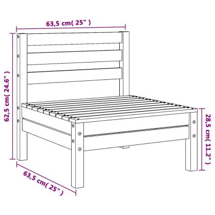 Градински средни дивани, 2 бр, бели, бор масив