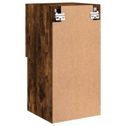 ТВ шкафове с LED осветление, 2 бр, опушен дъб, 30,5x30x60 см