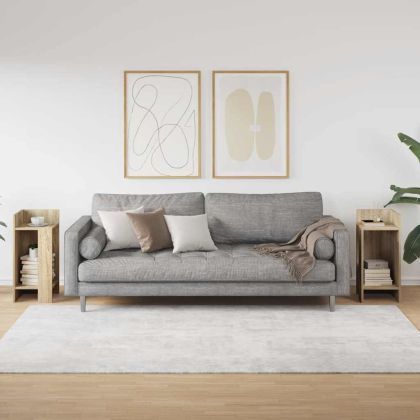 Странични маси с рафт, 2 бр, дъб сонома, 25,5x27x60 см