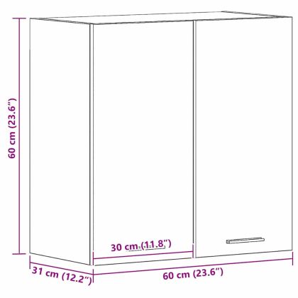 Висящ шкаф Lyon Черния дъб 60 x 31 x 60 см Инженерно дърво
