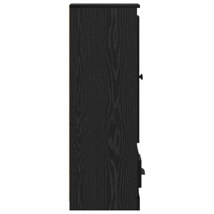 Висок шкаф с чекмедже 3 pcs Черния дъб Инженерно дърво