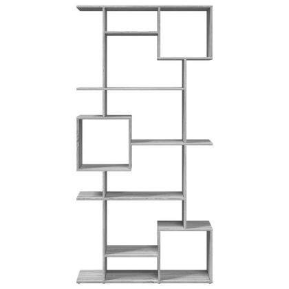 Библиотека, сив сонома, 92x29x188 см, инженерно дърво