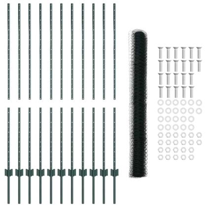 Ограда с пост Зелен 1,4 x 25 m Стомана
