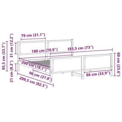 Рамка за легло с таблото Черно 180 x 200 cm текстил