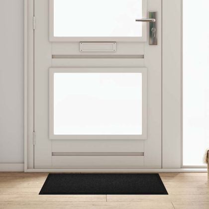 Мат за врата Черно 60 x 80 x 1,2 см Тедди плат