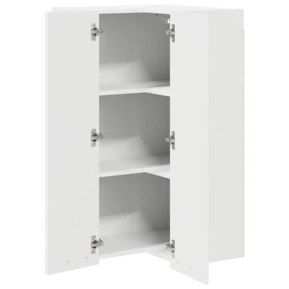 Висящ шкаф със съхранение Бяло 57 x 57 x 100 см Инженерно дърво