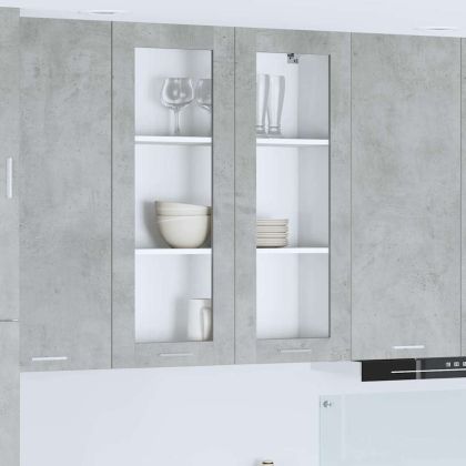 Висящ шкаф Циментено сиво 80 x 31 x 100 см Инженерно дърво