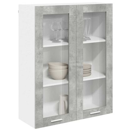 Висящ шкаф Циментено сиво 80 x 31 x 100 см Инженерно дърво