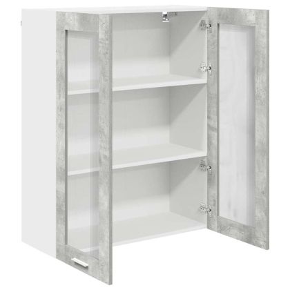 Висящ шкаф Циментено сиво 80 x 31 x 100 см Инженерно дърво