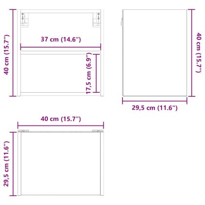 Висящ шкаф Циментено сиво 40 x 29,5 x 40 см Инженерно дърво