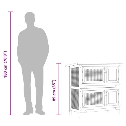Външна клетка за зайци/други малки животни, 4 врати, дърво