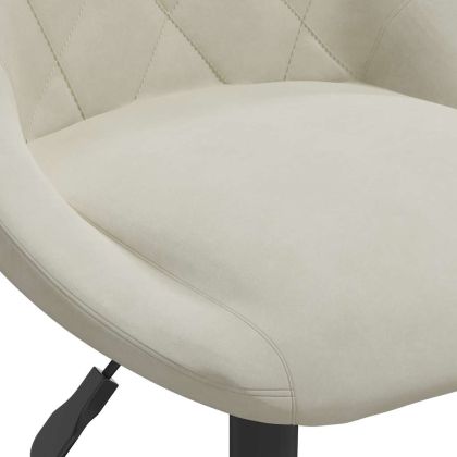 Въртящи се трапезни столове, 4 бр, кремави, кадифе