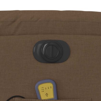 Електрически масажен реклайнер стол, кафяв, текстил