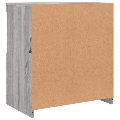 Сайдборд с LED светлини, сив сонома, 60,5x37x67 см