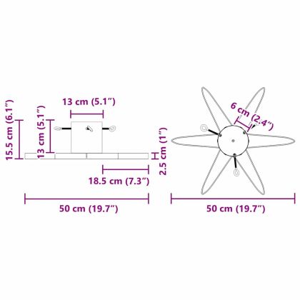 Статив за коледно дърво 1.73 Черно 50 х 50 х 15,5 см Стомана