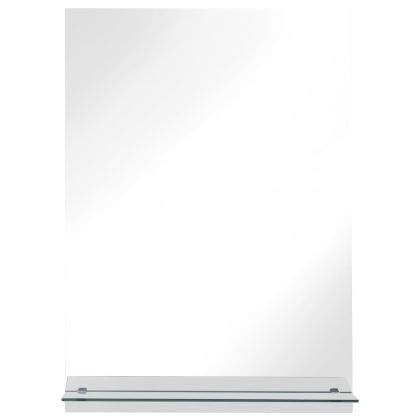 Стенно огледало с рафт, 40x60 см, закалено стъкло