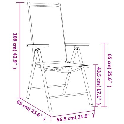 Градински трапезен комплект, 7 части, черно и кафяво, алуминий