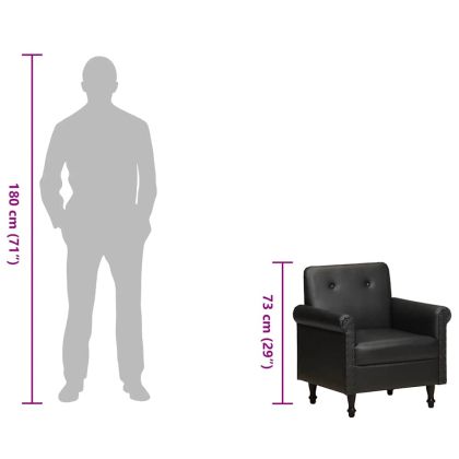 Фотьойл, черен, естествена кожа