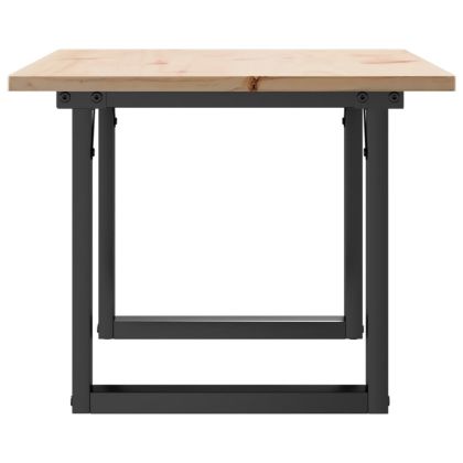 Кафе маса О-образна рамка 80x50x40 см бор масив и стомана