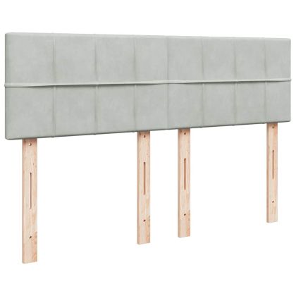 Османско легло с матрак Светло сиво 140x190 cm Кадифе