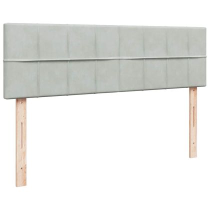 Османска легло с матрак и LED, светлосиво, 140x190 см, кадифе