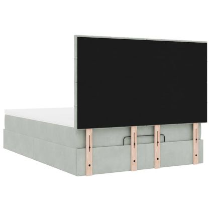 Легло с матраци Светло сиво 140x190cm кадифе