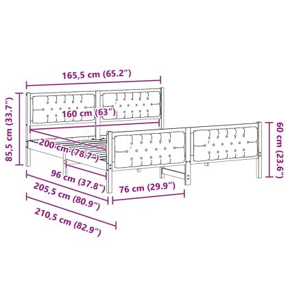 Рамка за легло Таупе 160 x 200 cm Солидно борово дърво