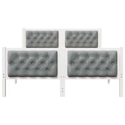 Рамка за легло Светлосиво 140 x 200 cm Солидно борово дърво