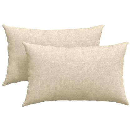 Диван възглавници 2 pcs Крем 50 x 30 cm текстил