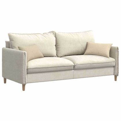 Диван възглавници 2 pcs Крем 50 x 30 cm текстил