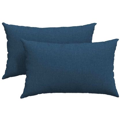Диван възглавници 2 pcs Синьо 50 x 30 cm текстил