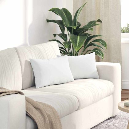 Диван възглавници 2 pcs Бяло 50 x 30 cm текстил
