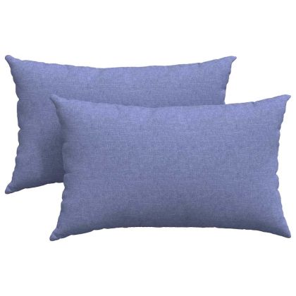 Диван възглавници 2 pcs Дънково син 50 x 30 cm текстил