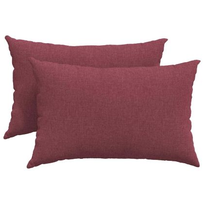 Диван възглавници 2 pcs текстил Виненочервен 60 x 40 cm