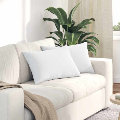 Диван възглавници 2 pcs Бяло 60 x 40 cm текстил