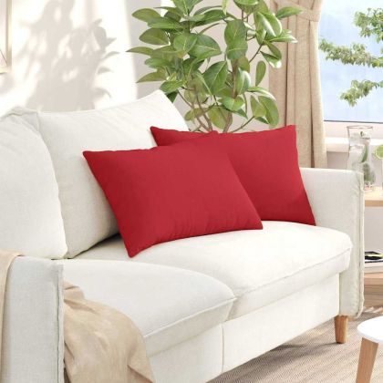 Диван възглавници 2 pcs Червено 60 x 40 cm текстил