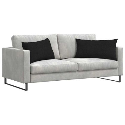 Диван възглавници 2 pcs Черно 80 x 40 cm текстил